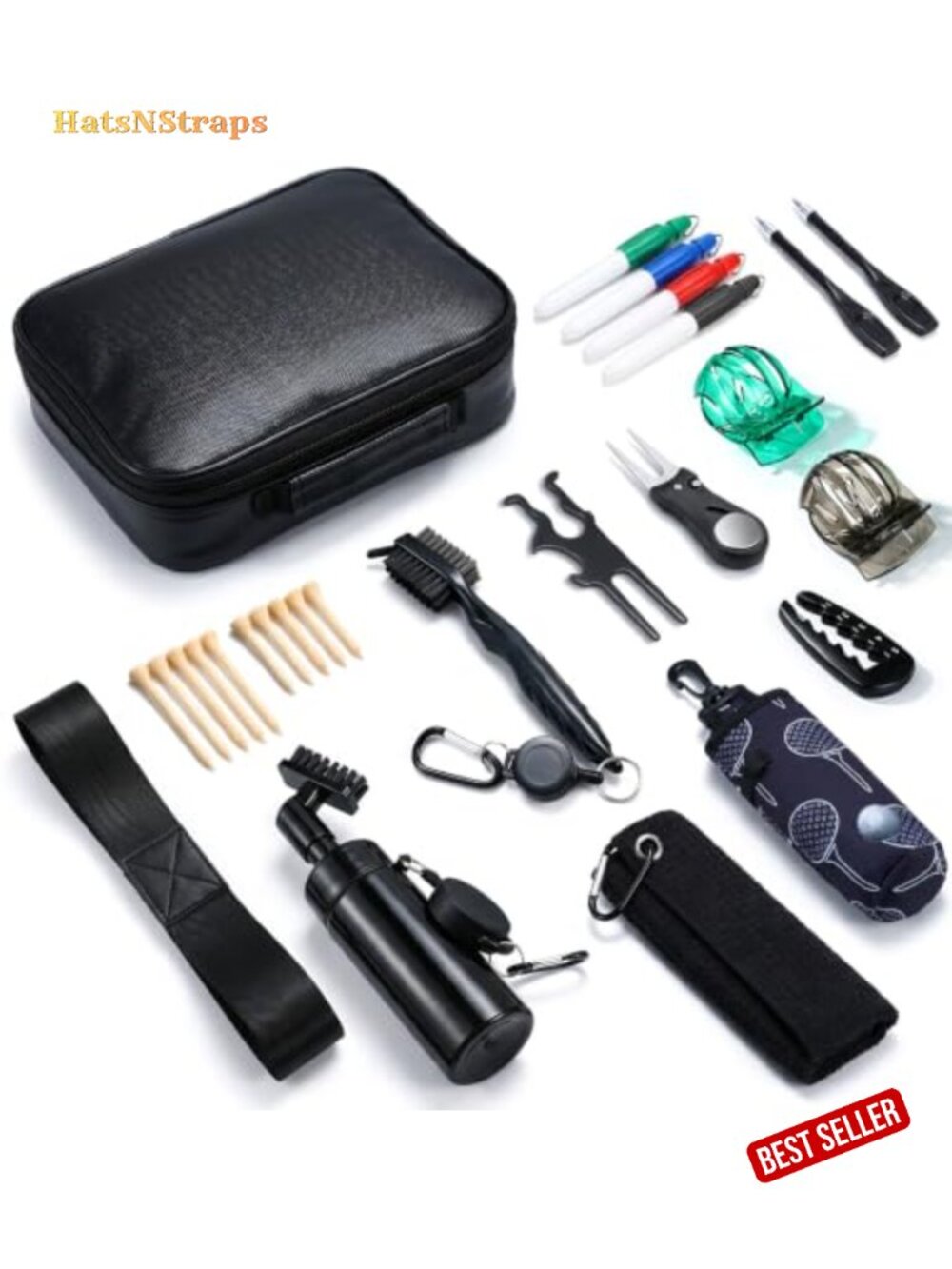 27-Piece Golf Accessories Kit with Water Brush Towel Ball Marker Divot Tool